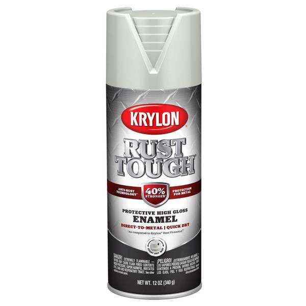 Krylon 12 Oz Rust Tough Rust Preventive Enamel, Gloss, Light Gray ...