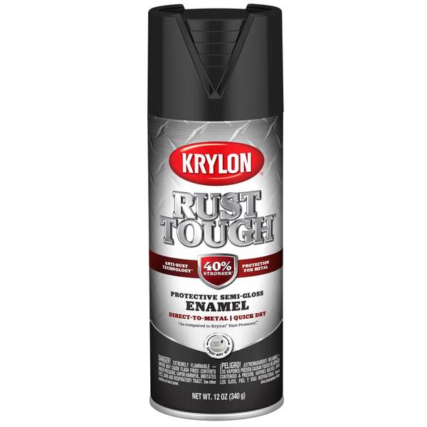 Krylon 12 oz Rust Tough Rust Preventive Enamel, Semi-Gloss, Black ...