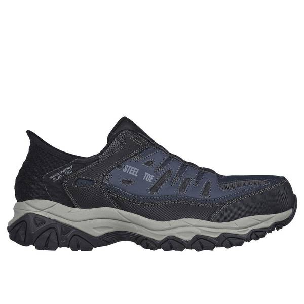 Skechers Men's Cankton-Faison Steel Toe Slip-Ins - 200211-NVGY-8.5
