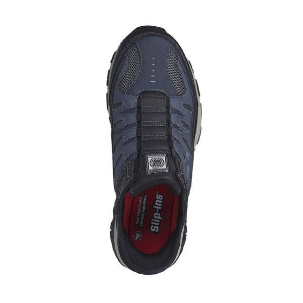 Skechers Men's Cankton-Faison Steel Toe Slip-Ins - 200211-NVGY-8.5