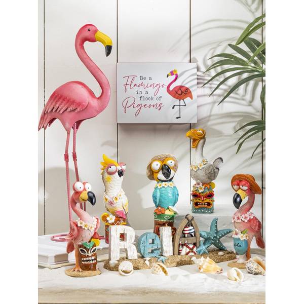 Gerson Set of 2, 19.8 in Metal Flamingo Figurines - 2472850EC