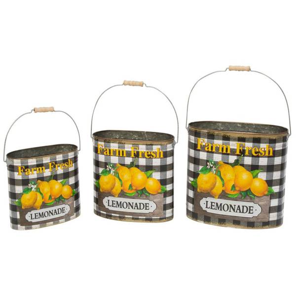 Photo of Nesting Metal Farmhouse Style Lemon Buckets