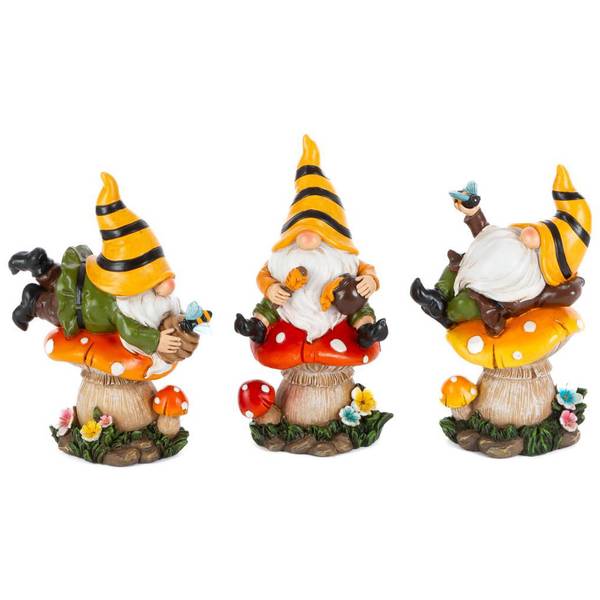 Photo of Set of 3, 6.3 in. Resin Bee Gnome Figurines