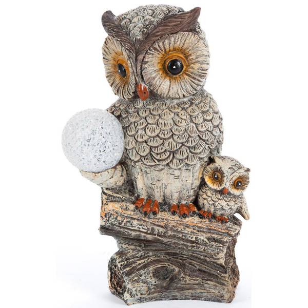 Photo of 11.5 in. Solar Powered Resin Owl Statue