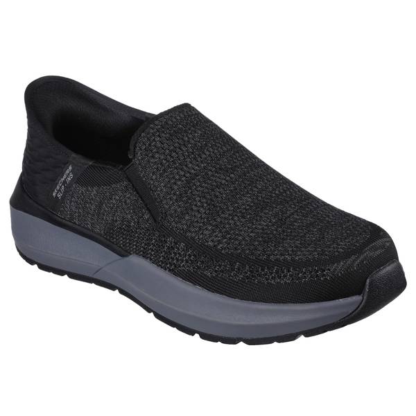 Skechers Men's Neville Slip-In Knit Shoes 210546-BLK-8
