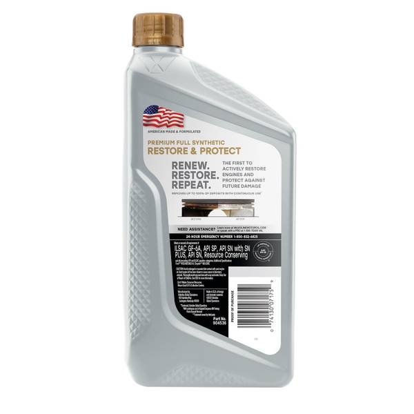 Valvoline 1 QT Restore & Protect Full Synthetic 0W-20 Motor Oil