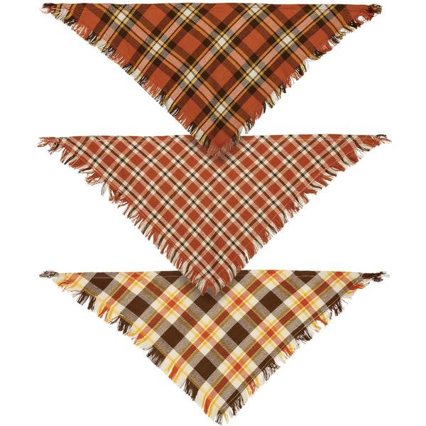 Photo of Fall Plaid Pet Bandana Set
