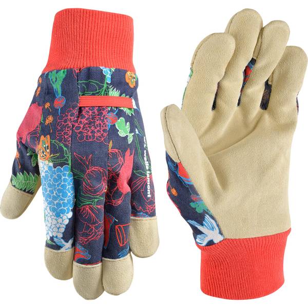 Photo of Women's Leather Palm Fabric Gardening Gloves