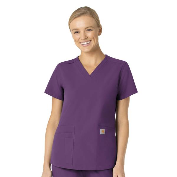 Carhartt Women's Essentials V-Neck Scrub Top | Purple | 5XL