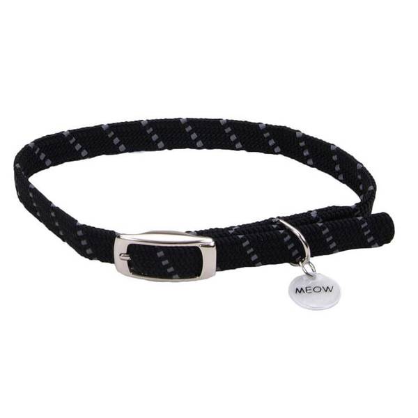 Photo of 3/8" x 10" ElastaCat Reflective Safety Stretch Collar with Reflective Charm