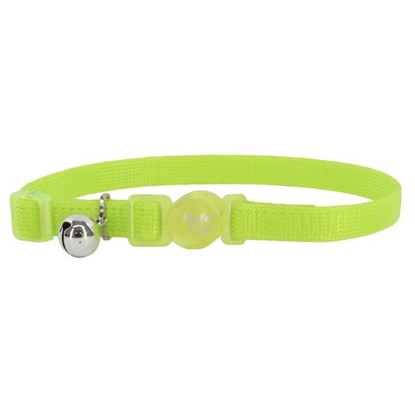 Photo of 8-12" x 3/8" Safe Cat Adjustable Snag-Proof Breakaway Collar, Lime