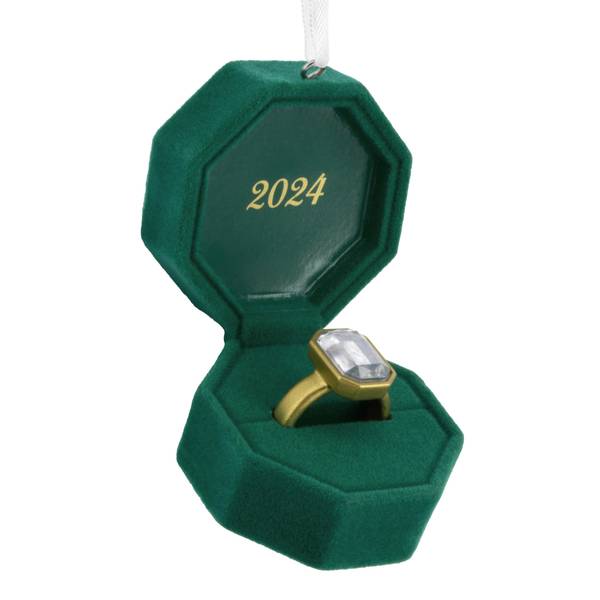 Hallmark Engagement Ring in Green Box 2024 Ornament