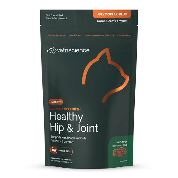 Photo of VetriScience Ultimate Strength Healthy Hip & Joint Chews for Cats 30 Count GlycoFlex Plus Supplement