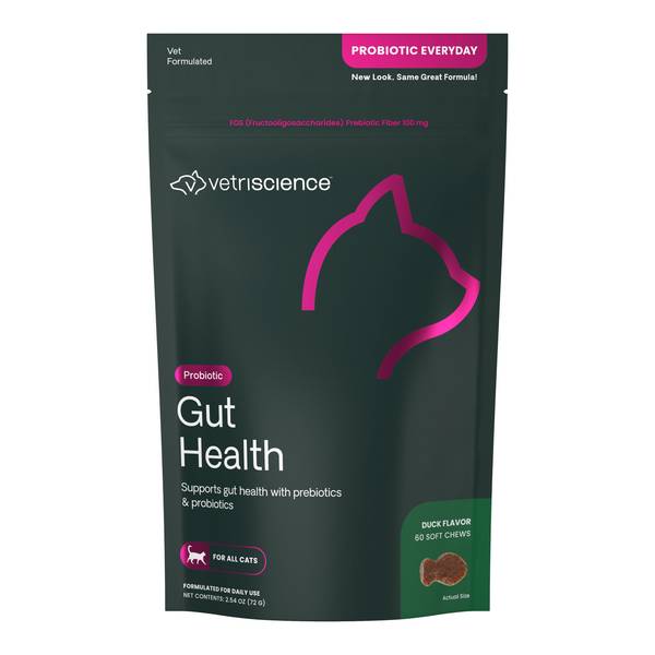 VetriScience 60Count Probiotic Everyday Duck Digestive Cat Chews
