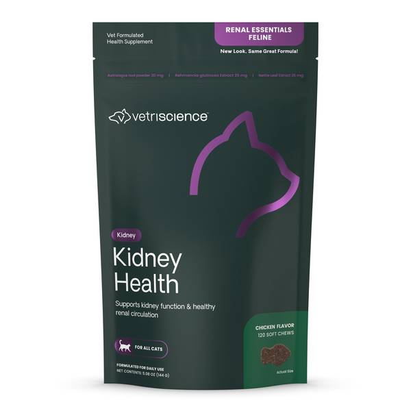VetriScience 120Count Renal Essentials Feline Kidney and Urinary Supplement Soft Chews 04258K