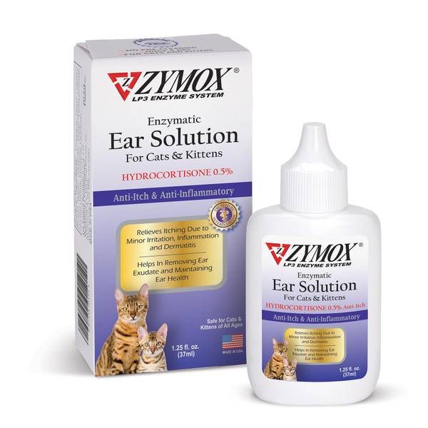 ZYMOX 1.25 oz Cat and Kitten Enzymatic Ear Solution with 0.5