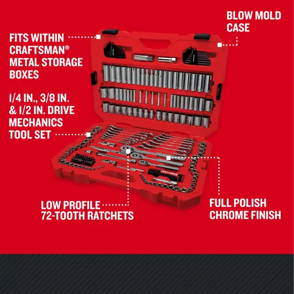Craftsman 189-Piece Mech Tool Set Low Profile - CMMT12134