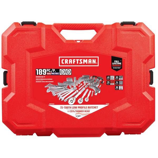 Craftsman 189-Piece Mech Tool Set Low Profile