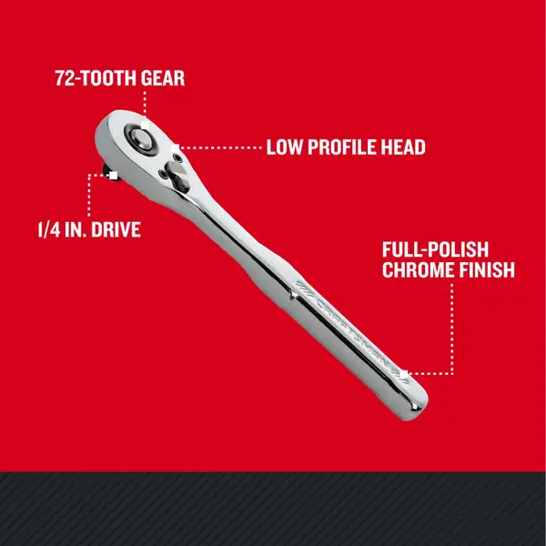 Craftsman 1/4-In Drive 72 Tooth Low Profile Ratchet - CMMT86721
