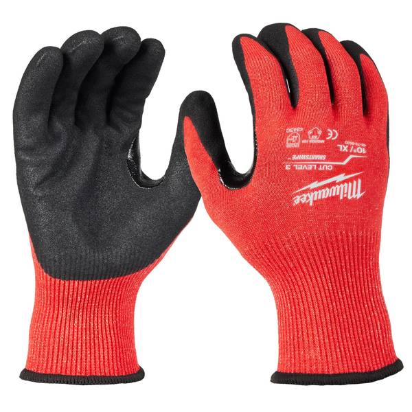 Milwaukee Extra Large Cut Level 3 Nitrile Dipped Gloves - 48-73-8633 ...