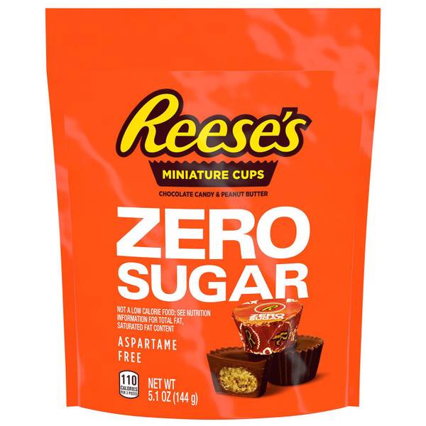 Photo of 5.1 oz Zero Sugar Miniatures Chocolate Peanut Butter Cups Candy Bag