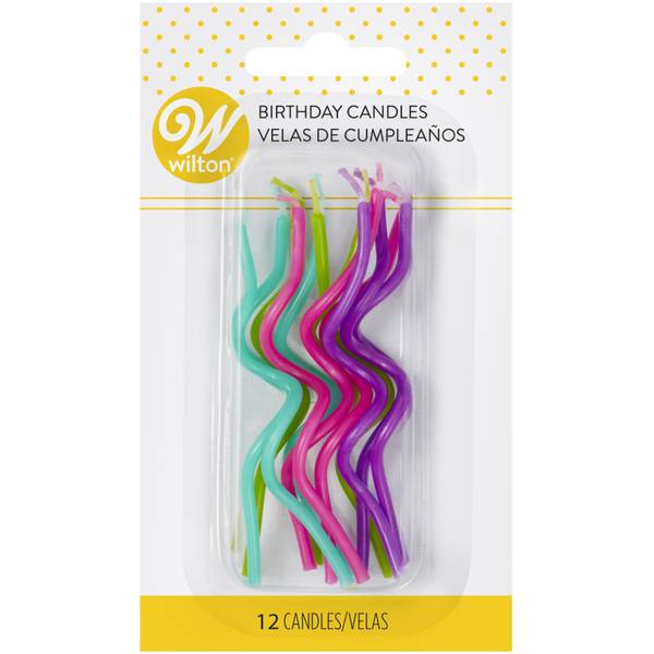Photo of 12-Count Curly Neon Birthday Candle Set