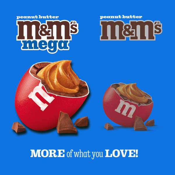 M&M's 8.6 oz Mega Peanut Butter Chocolate Candy Sharing Size Bag