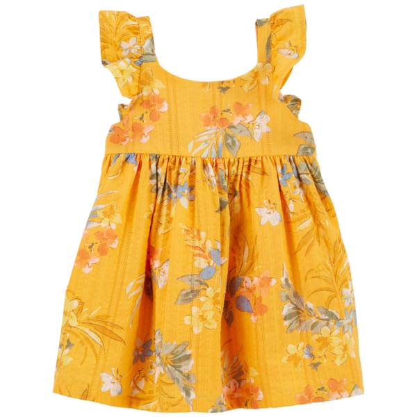 Oshkosh Infant Girl's Floral Print Seersucker Babydoll Dress 1Q978510