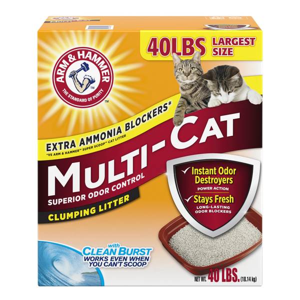 Arm Hammer 28 lb Cloud Control Multi Cat Clumping Cat Litter with Hypoallergenic Light Scent 02406