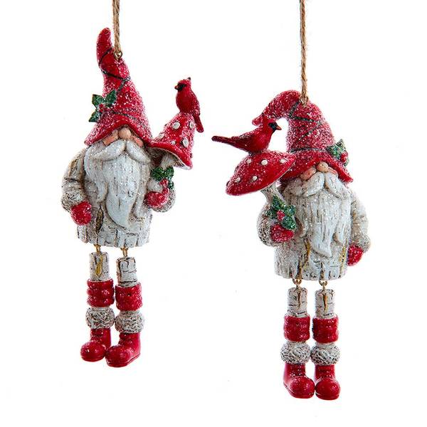 Kurt S. Adler Birch Berries Dangle Legs Gnome Ornament Assortment ...