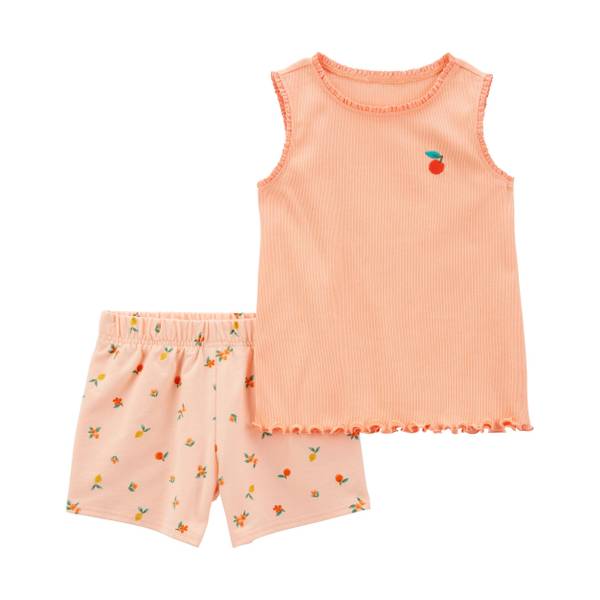 Carter's Girl's 2-Piece Peach Tank and Short Set - 3Q989310-4 | Blain's ...