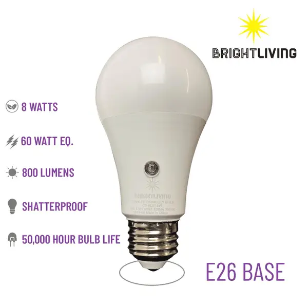 KMS Bright Living BrightLiving 8 Watt Dusk to Dawn LED 2 Pack