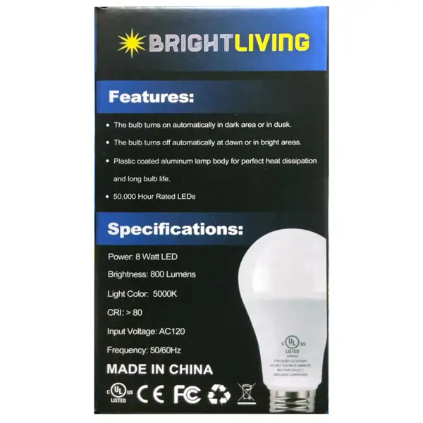 KMS Bright Living BrightLiving 8 Watt Dusk to Dawn LED 2 Pack