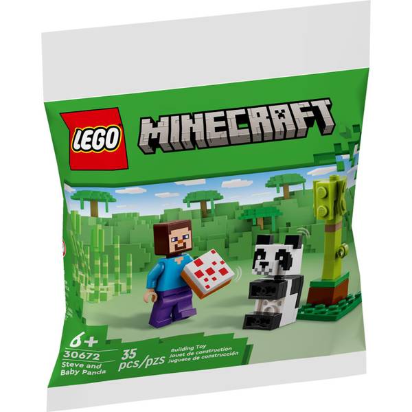 LEGO Minecraft Steve and Baby Panda 30672 Building Kit - 6465080 ...