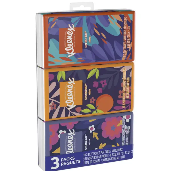 Kleenex 3-Pack On-the-Go Facial Tissues - 11976 | Blain's Farm & Fleet