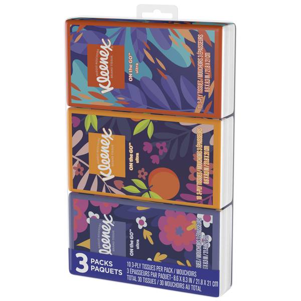 Kleenex 3-Pack On-the-Go Facial Tissues - 11976 | Blain's Farm & Fleet