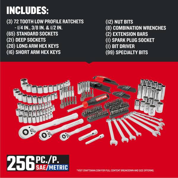 Craftsman 256-Piece Mechanics Tool Set - CMMT45256 | Blain's Farm
