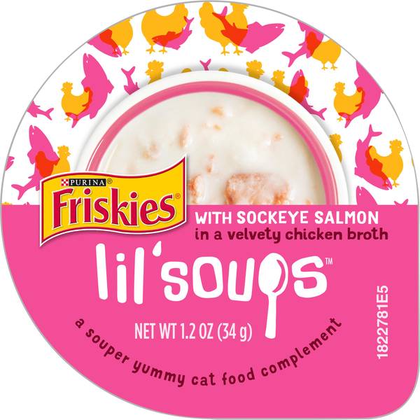Photo of 1.2 oz  Lil' Soups With Sockeye Salmon Natural Grain Free Wet Cat Food Lickable Cat Treats