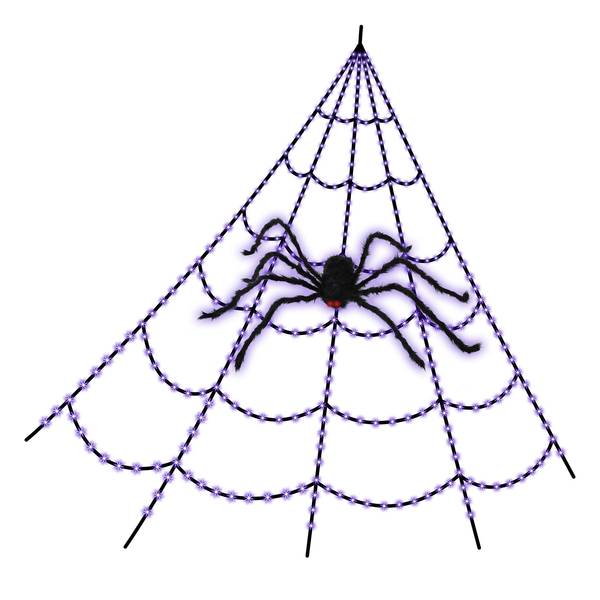 Photo of Giant 16' Light Up Spider Web with Light Up Spider