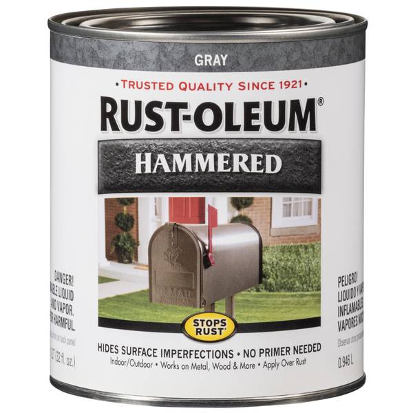 Rust-Oleum 1 Qt Stops Rust Hammered Gray Protective Enamel Paint ...