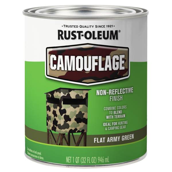 Photo of 1 Qt Camouflage Flat Army Green Brush On Paint