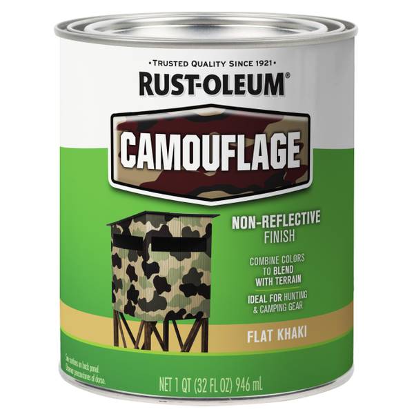 Photo of 1 Qt Camouflage Flat Khaki Brush On Paint