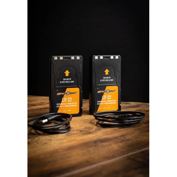 2 Batteries Rechargeables LIT-22 Pro Pour Caméras SPYPOINT - 7.7V, 7000mAh, Compatible Flex, Dark, Etc.