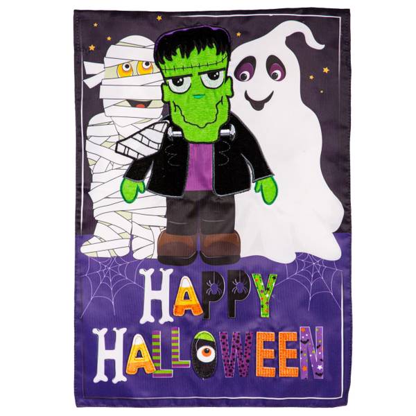 Photo of Happy Halloween Applique Garden Flag