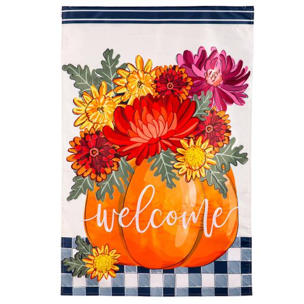Photo of Mums and Pumpkin Applique House Flags
