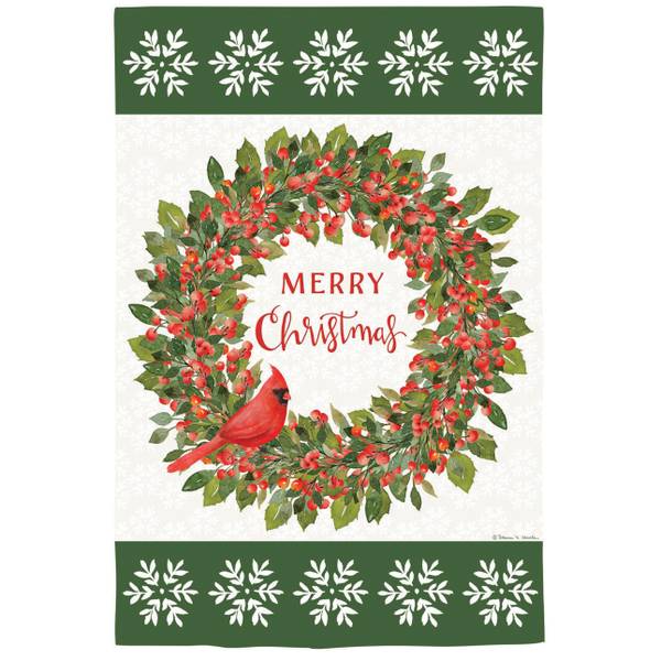 Photo of Christmas Cardinal Moire House Flag