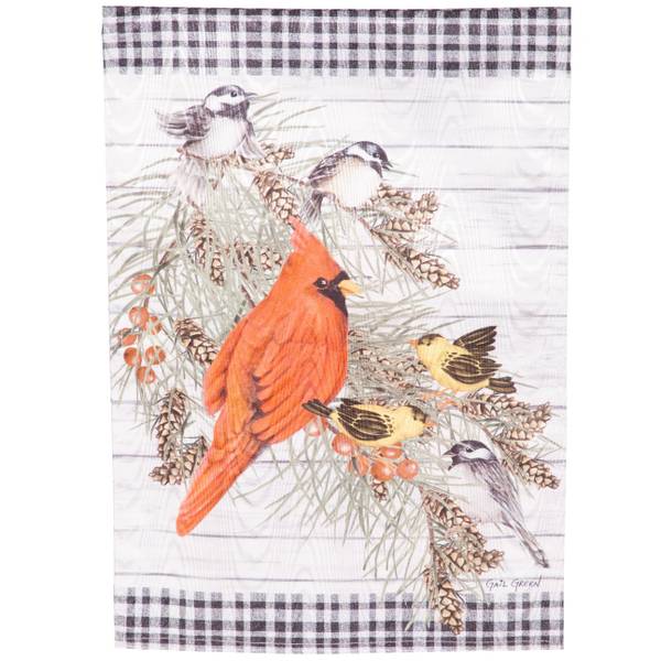 Photo of Bird Friends Moire Garden Flag