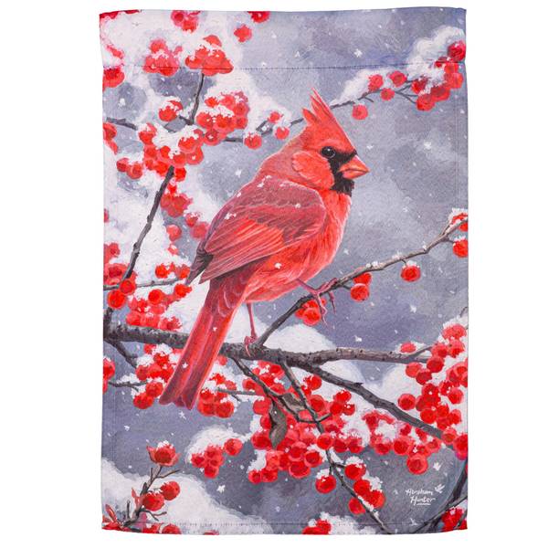 Photo of Red Cardinal Suede Garden Flag