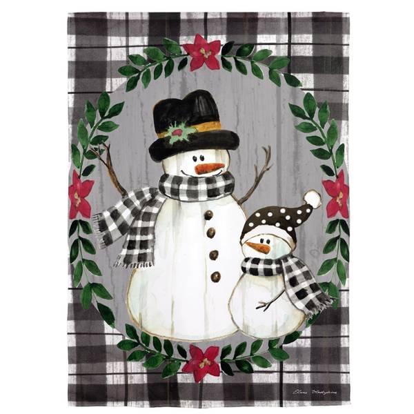 Photo of Country Snowmen Moire Garden Flag