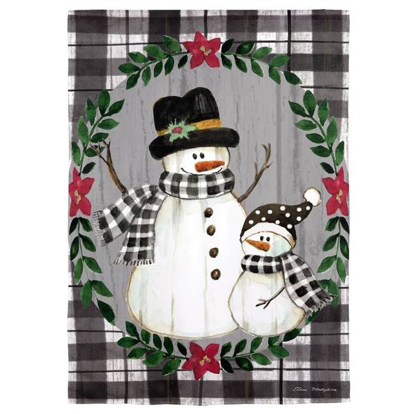 Photo of Country Snowmen Moire House Flag